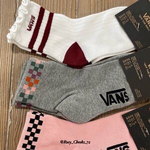 Vans Women's White, Gray, and Pink Socks Trio